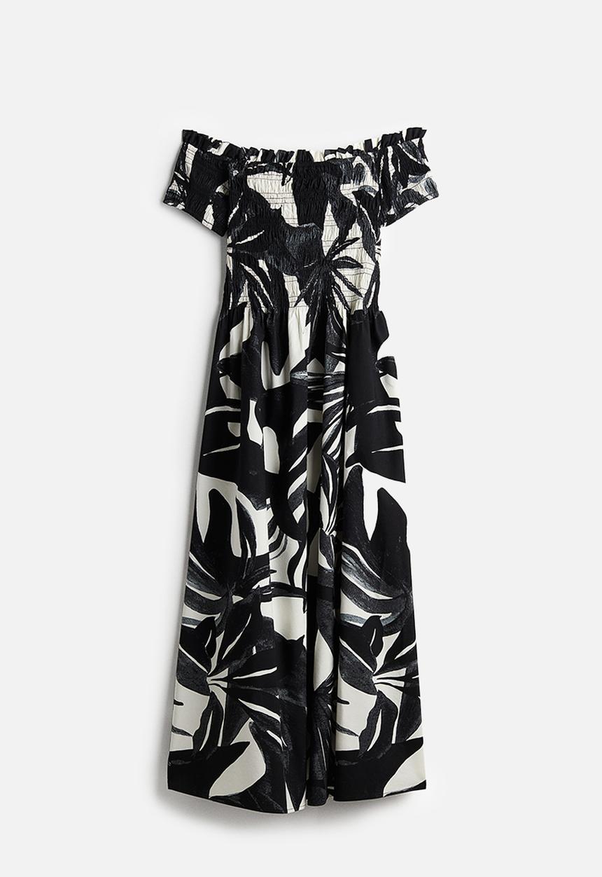 H&M - Smocked off-the-shoulder dress - black