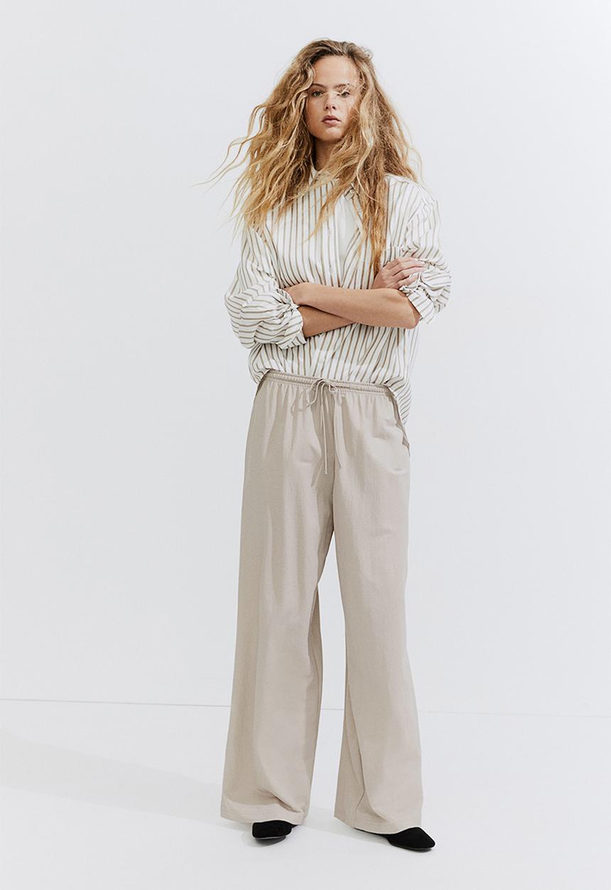 H&M - Wide pull-on trousers - beige