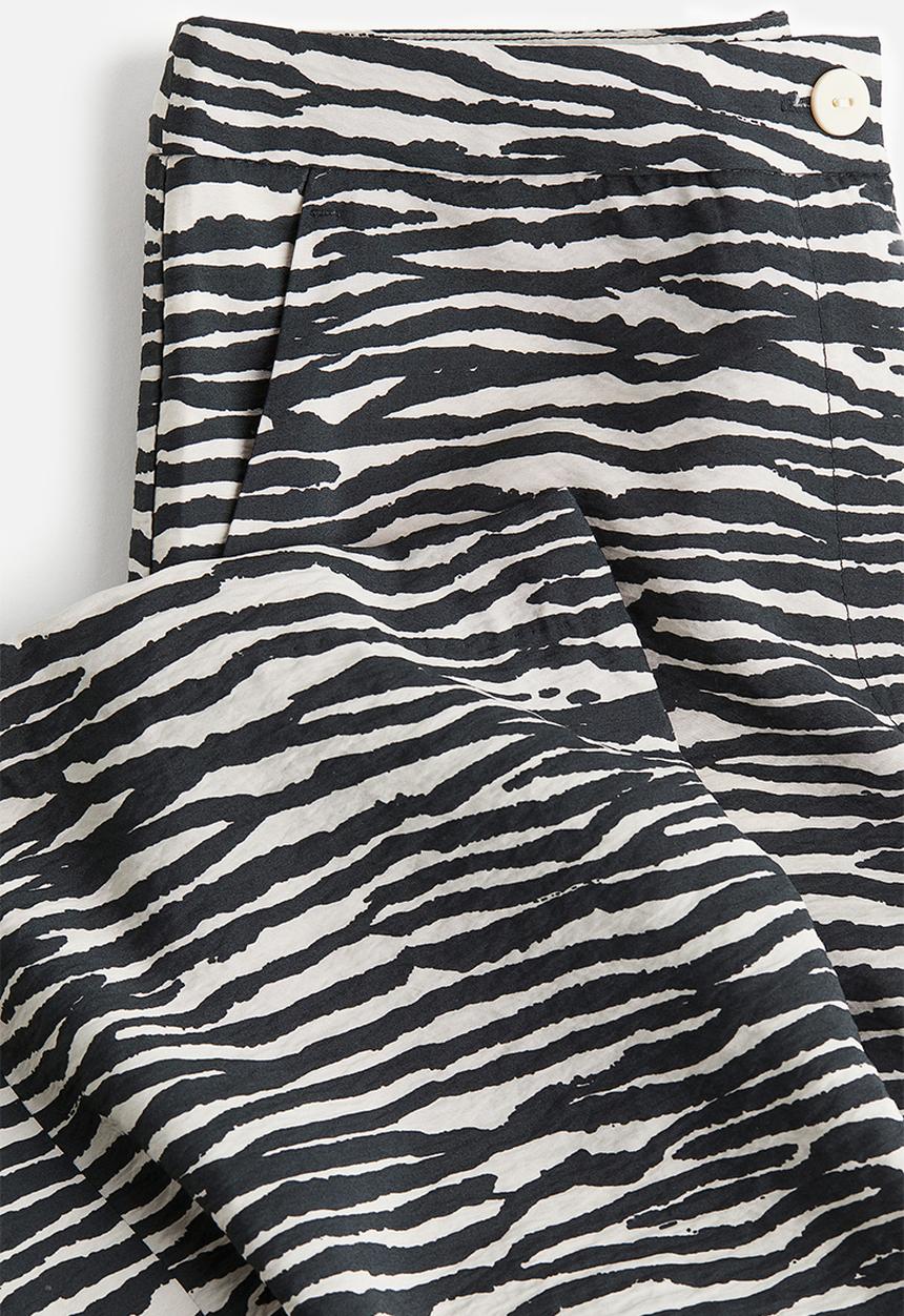H&M - Wide trousers - white & black multi
