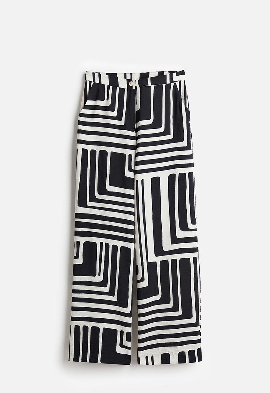 H&M - Wide trousers - black patterned