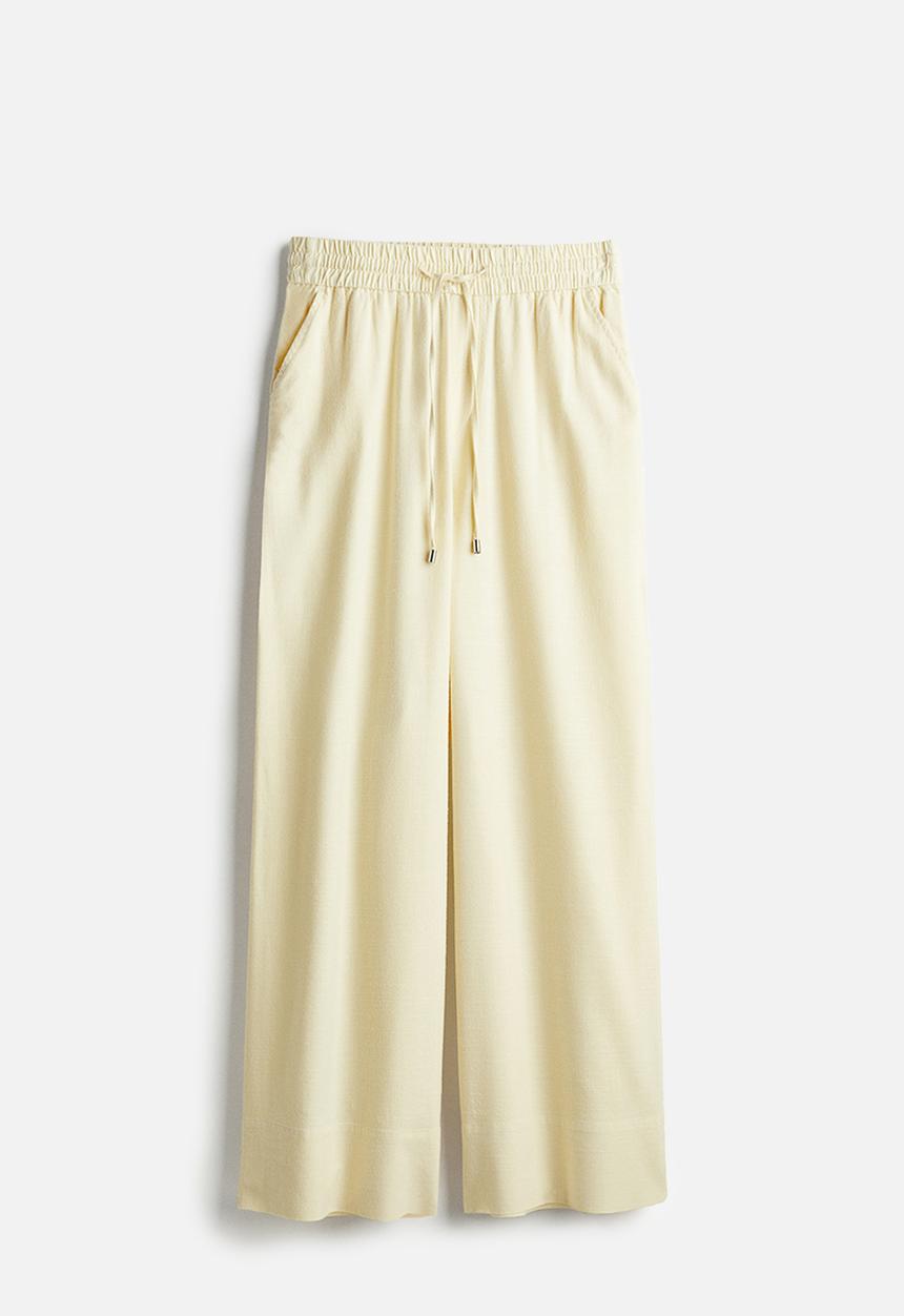 H&M - Wide pull-on trousers - light yellow