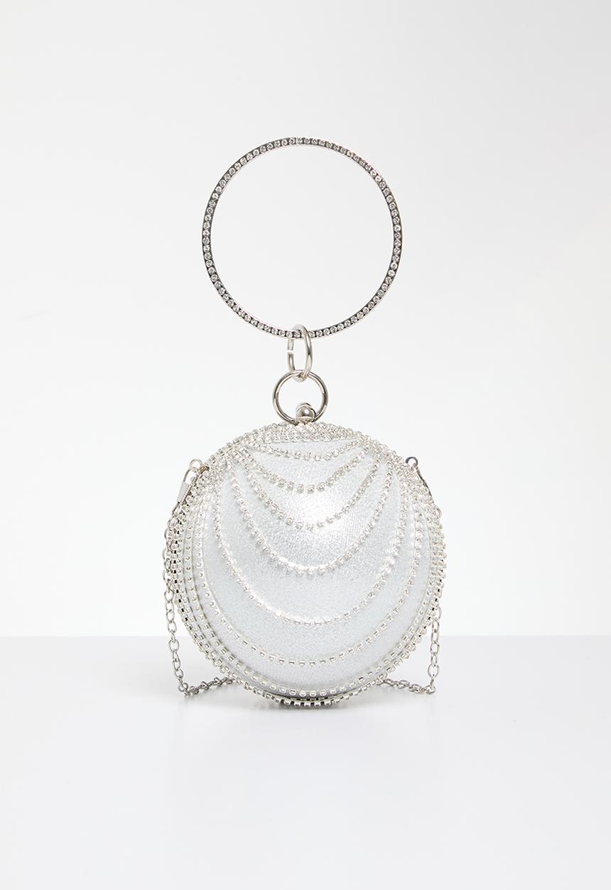 MILLA - Silver moon glow clutch bag - silver