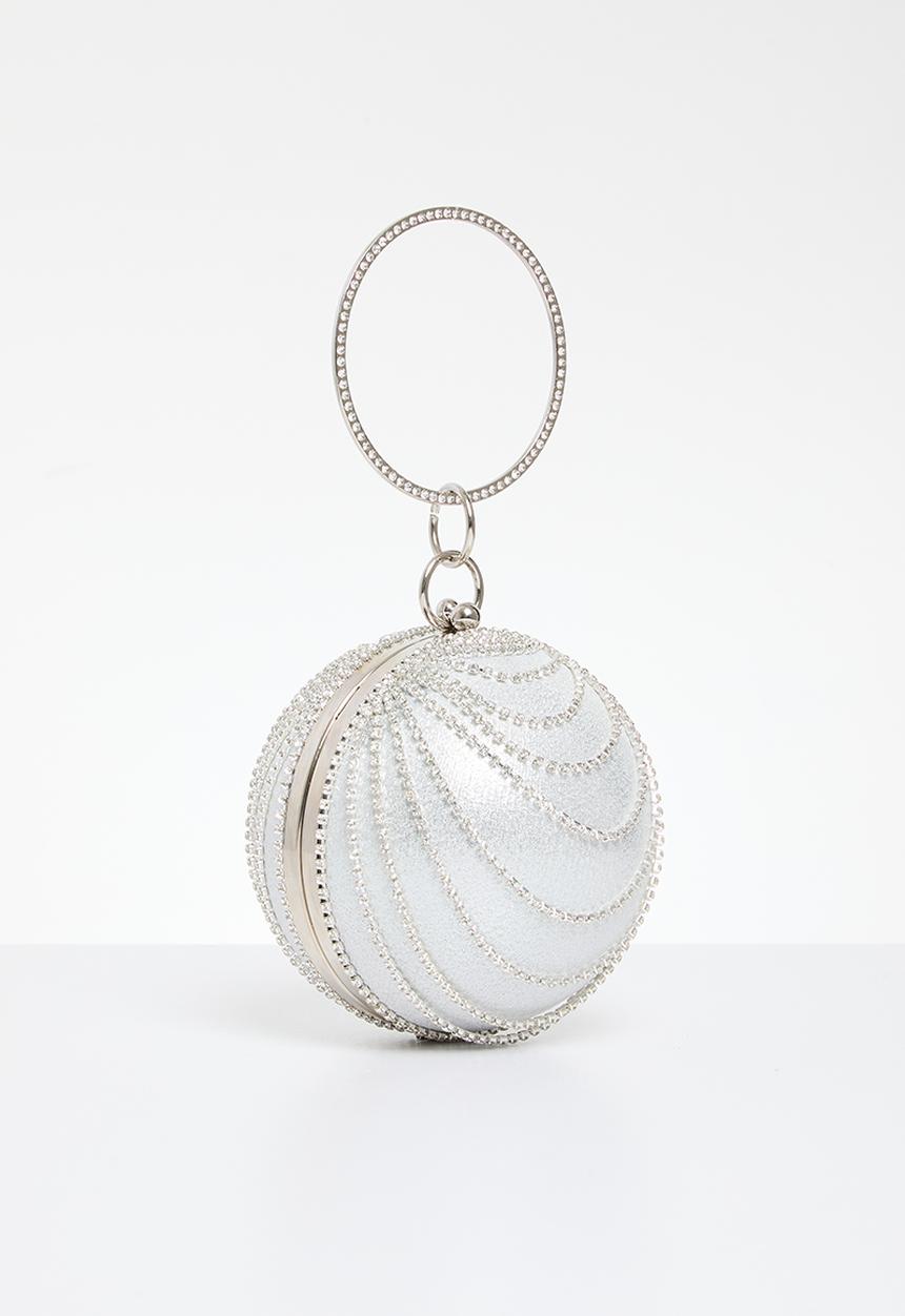 MILLA - Silver moon glow clutch bag - silver