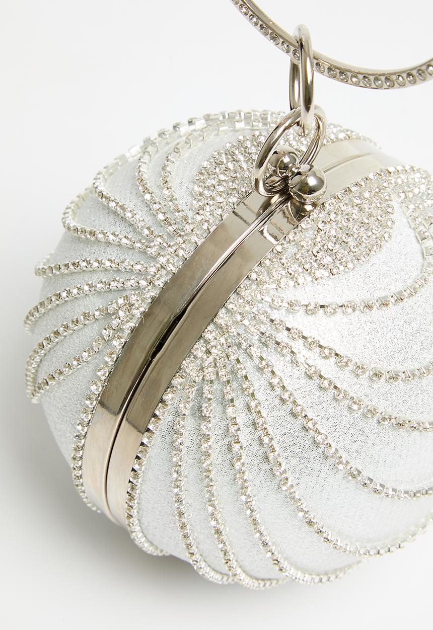 MILLA - Silver moon glow clutch bag - silver