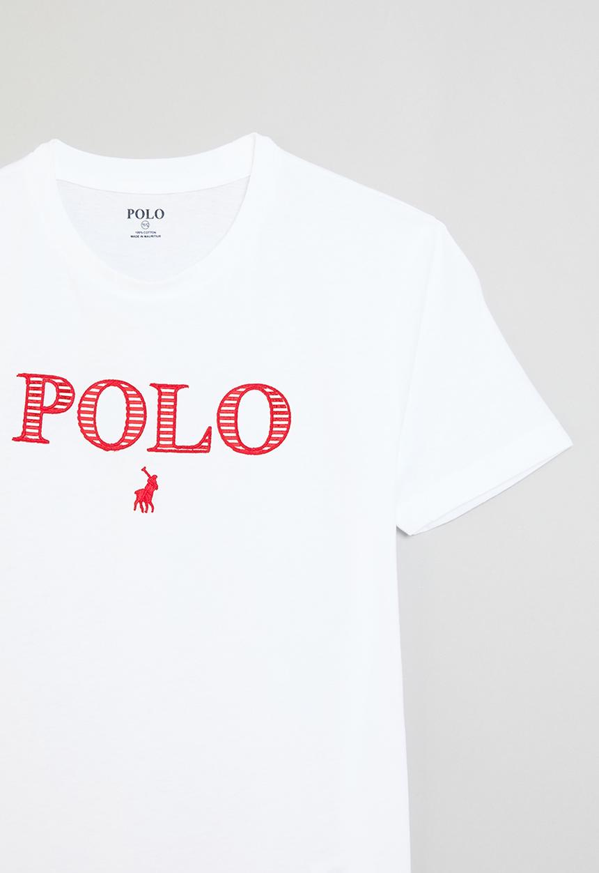 POLO - Boys carl printed ss tee - white