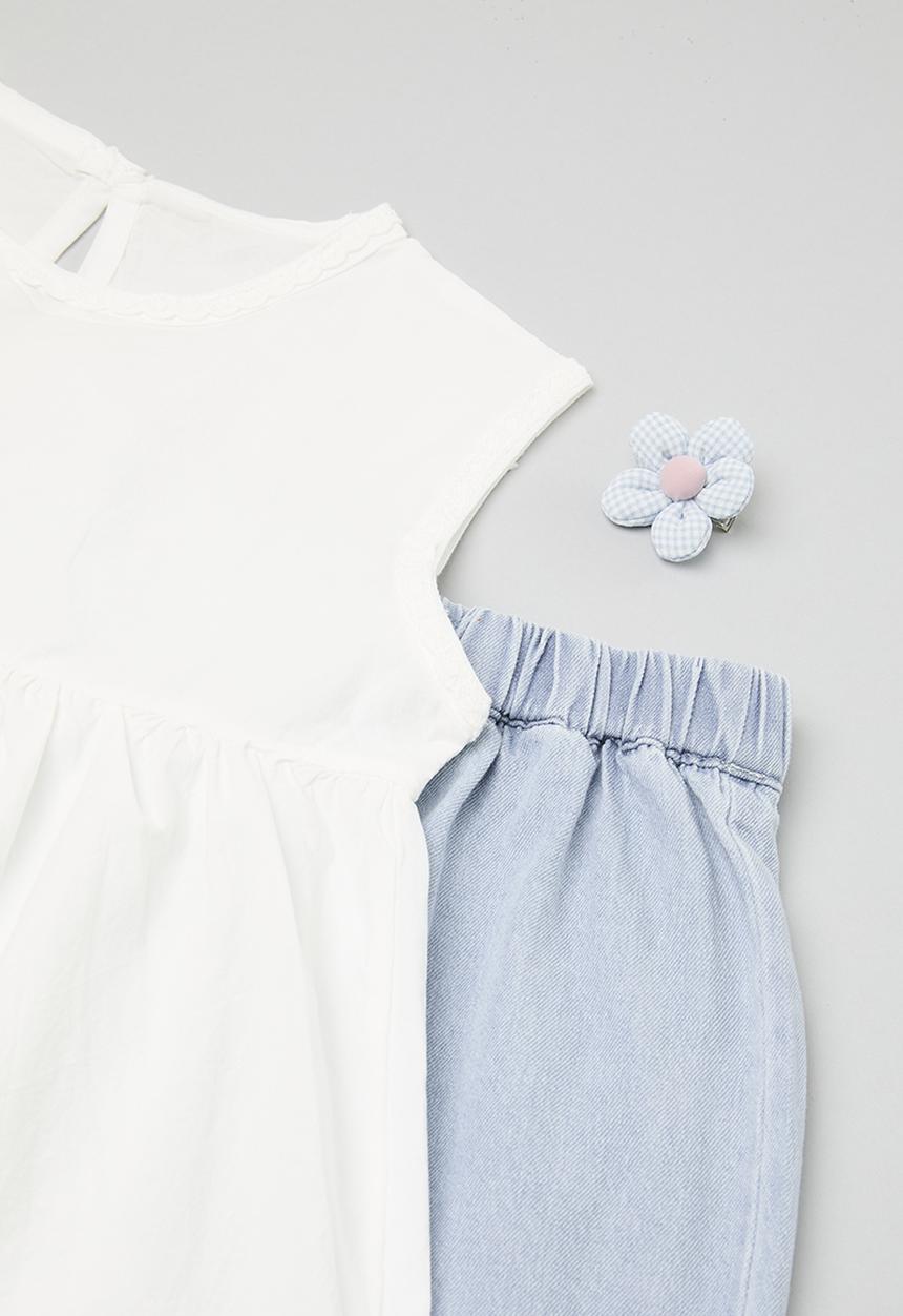 Pop Candy - Top and bottom set-blue & white