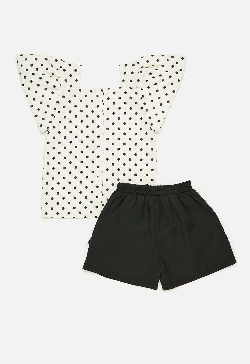 Pop Candy - Top and short set-black & white