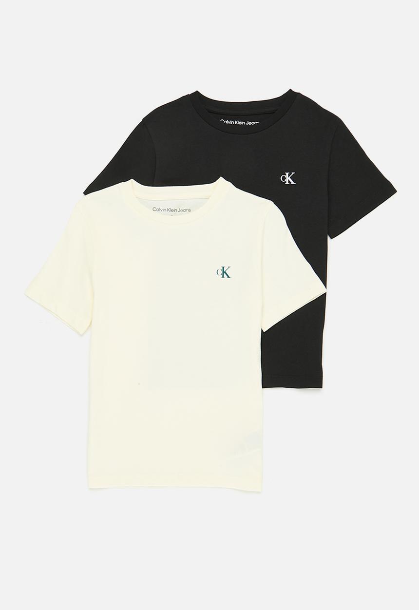 Calvin Klein - Ckjk 2-Pack monogram top kids - papyrus & ck black