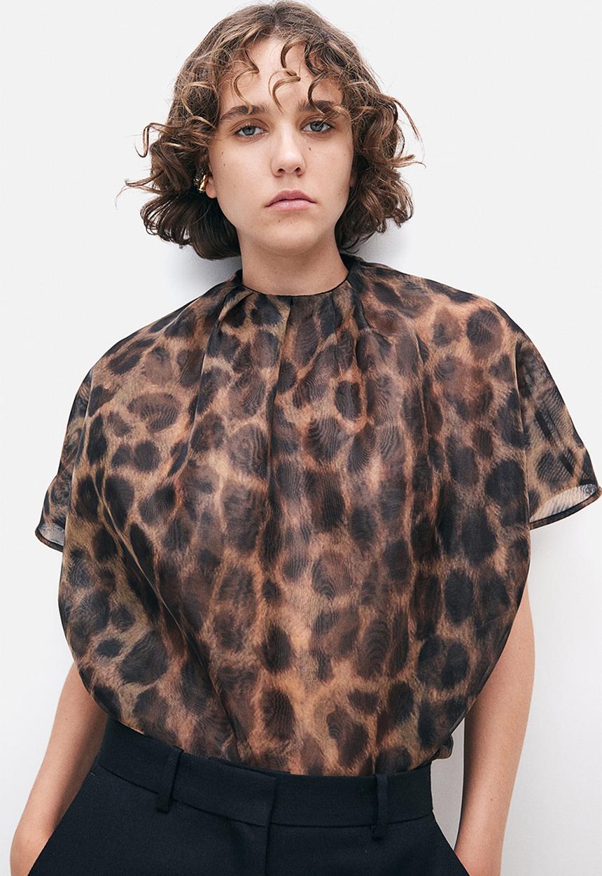 H&M - H&M Studio: Pleat-detail organza blouse  - multi