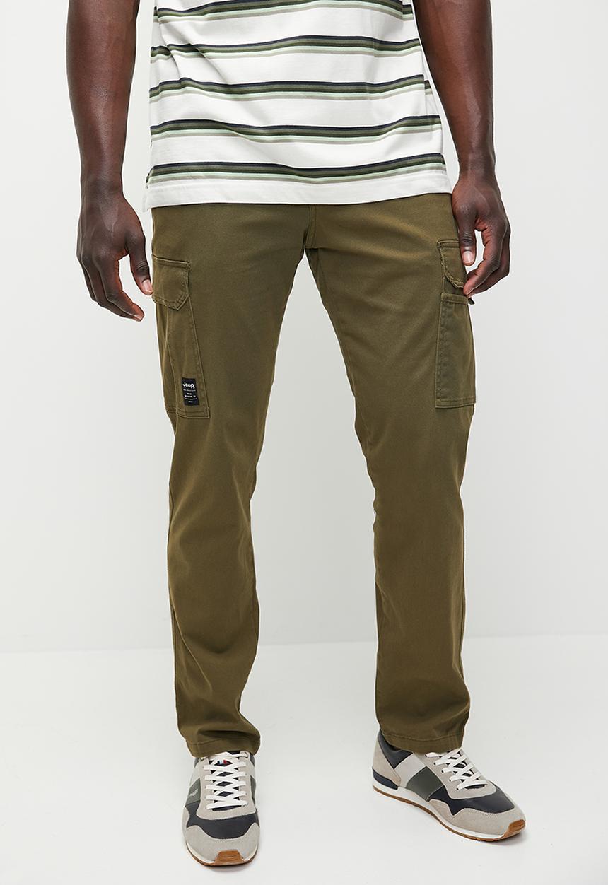 JEEP - Bolt fixed waistband twill cargo pant - uniform green