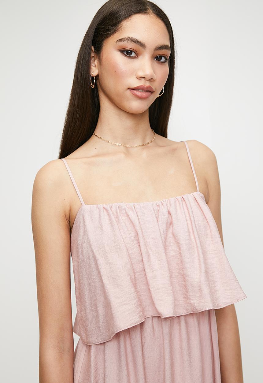 MILLA - Frill detail maxi dress - pink