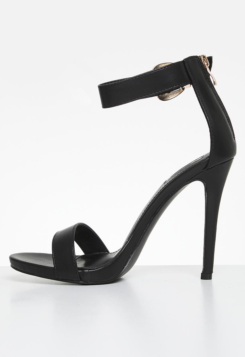 Plum - Julia ankle strap heel - black