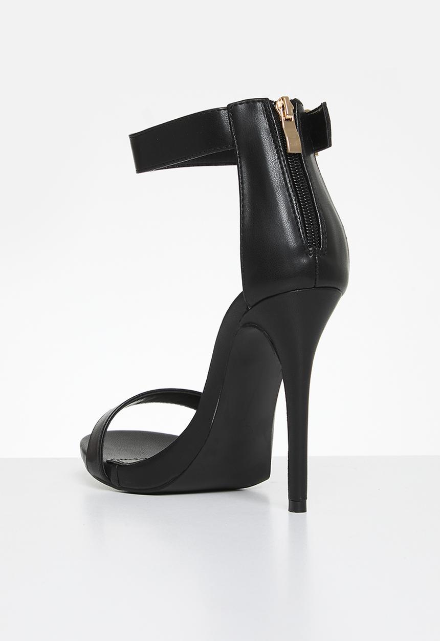 Plum - Julia ankle strap heel - black