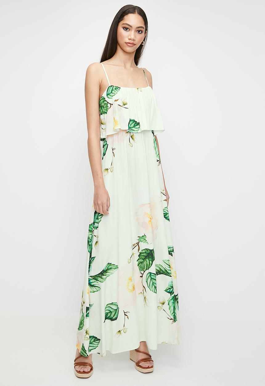 MILLA - Frill detail maxi dress - scattered blooms