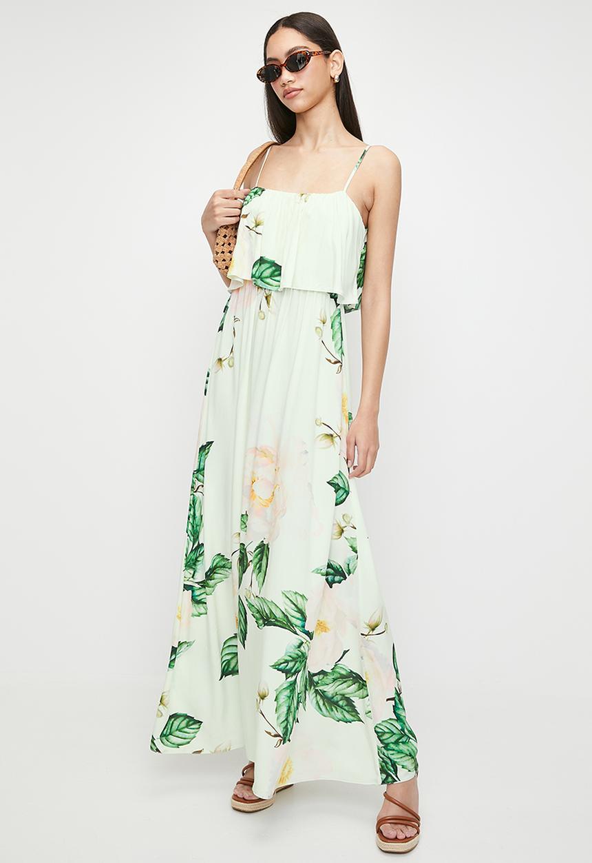 MILLA - Frill detail maxi dress - scattered blooms
