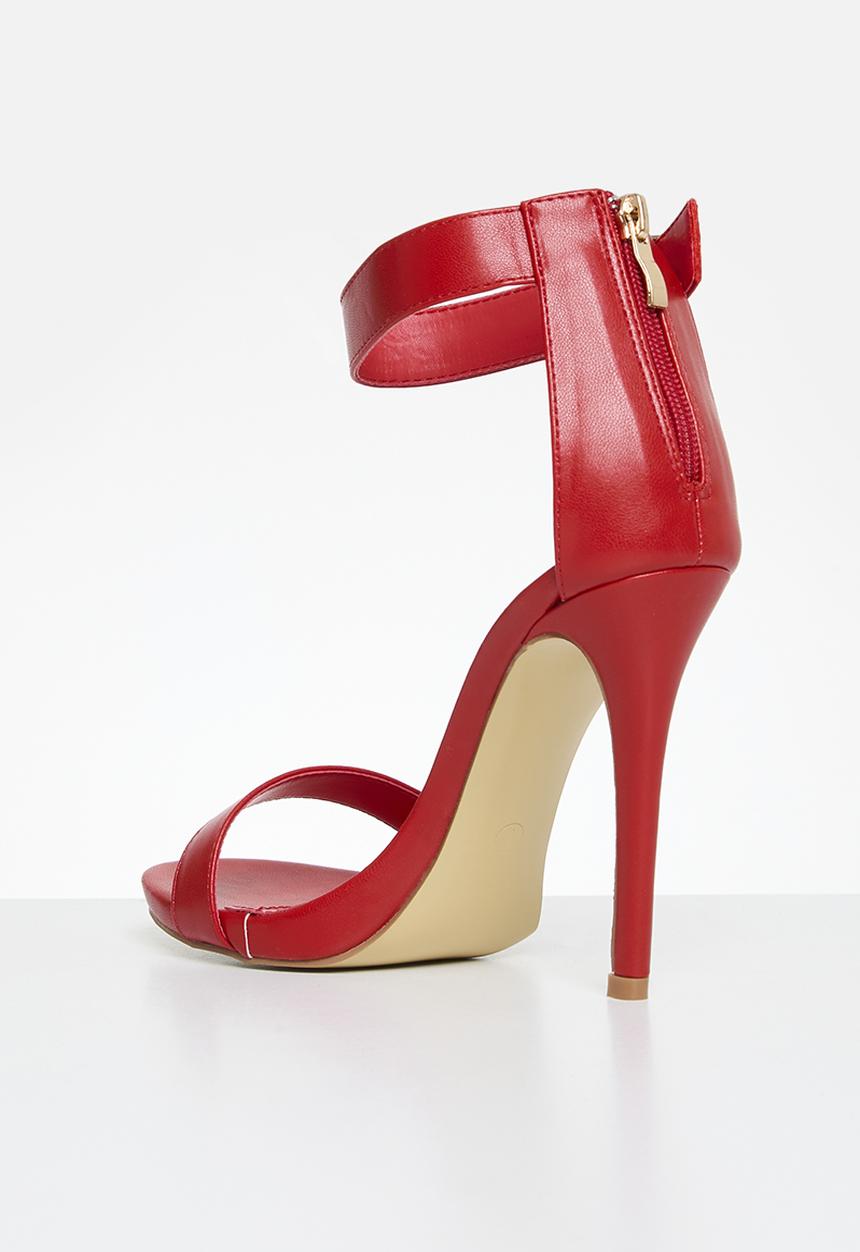 Plum - Julia ankle strap heel - red