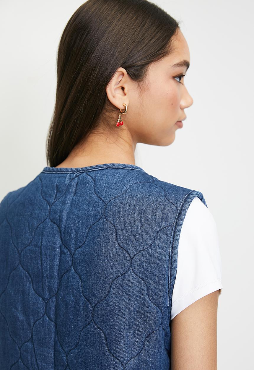 Me&B - Quilted Gilet - Medium denim