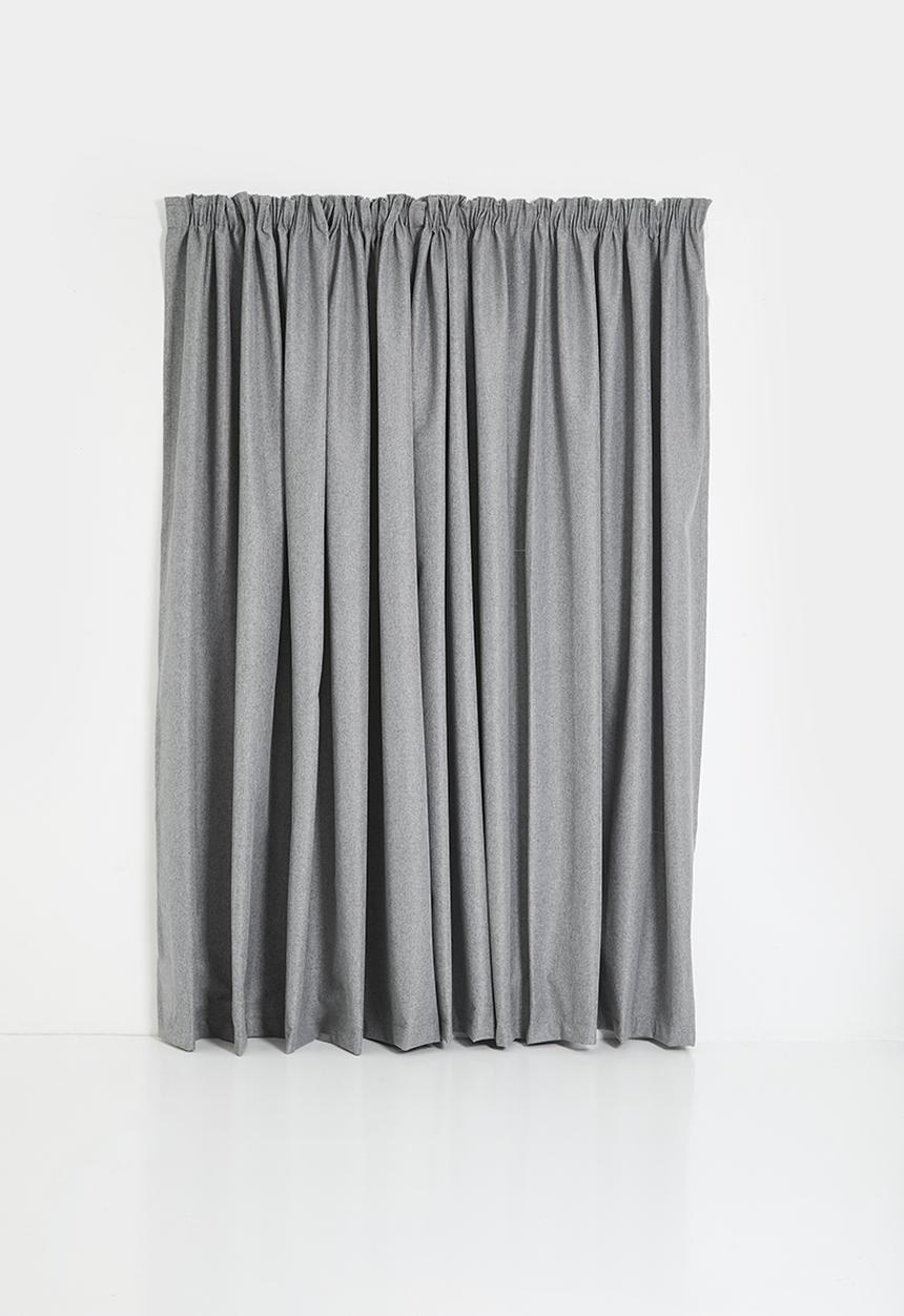 Design Collection - Blockout taped curtain - Mid Grey Slub