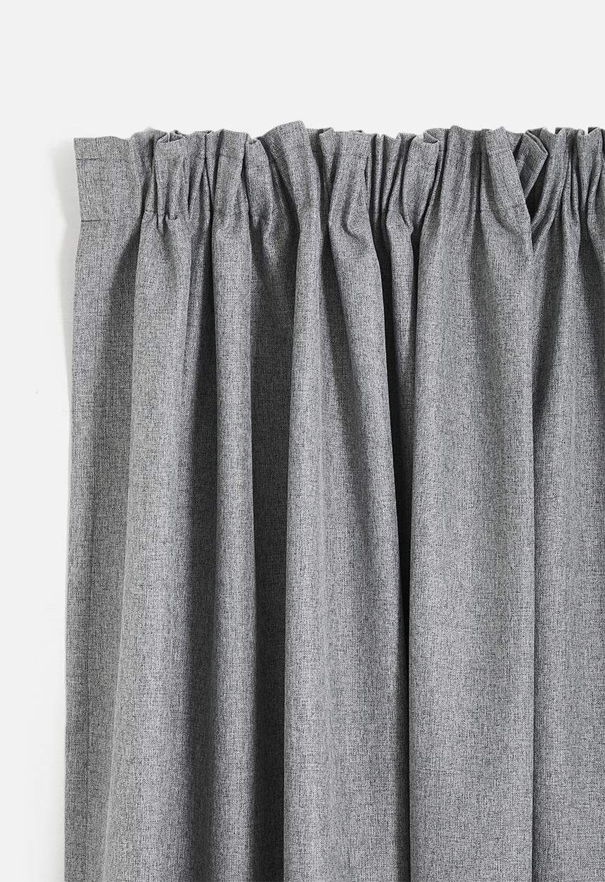 Design Collection - Blockout taped curtain - Mid Grey Slub