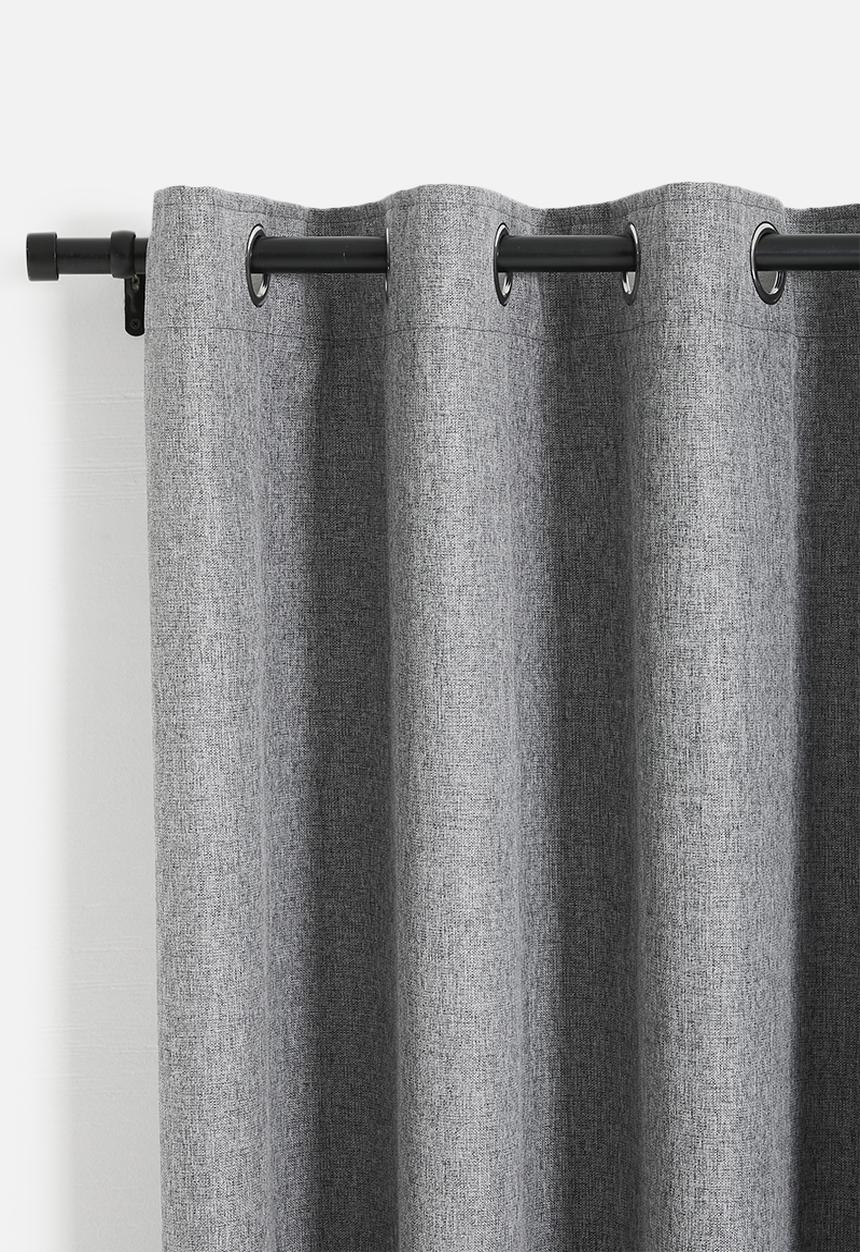 Design Collection - Blockout eyelet curtain - Mid Grey Slub