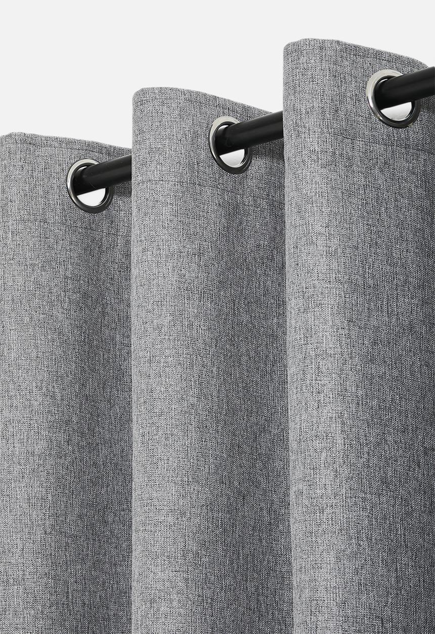 Design Collection - Blockout eyelet curtain - Mid Grey Slub