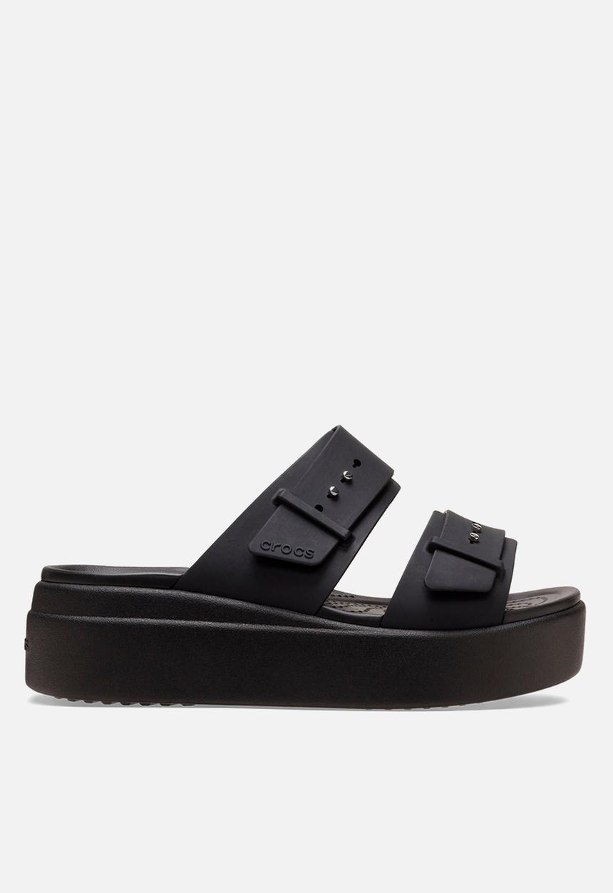 Crocs - Brooklyn buckle low wedge - black