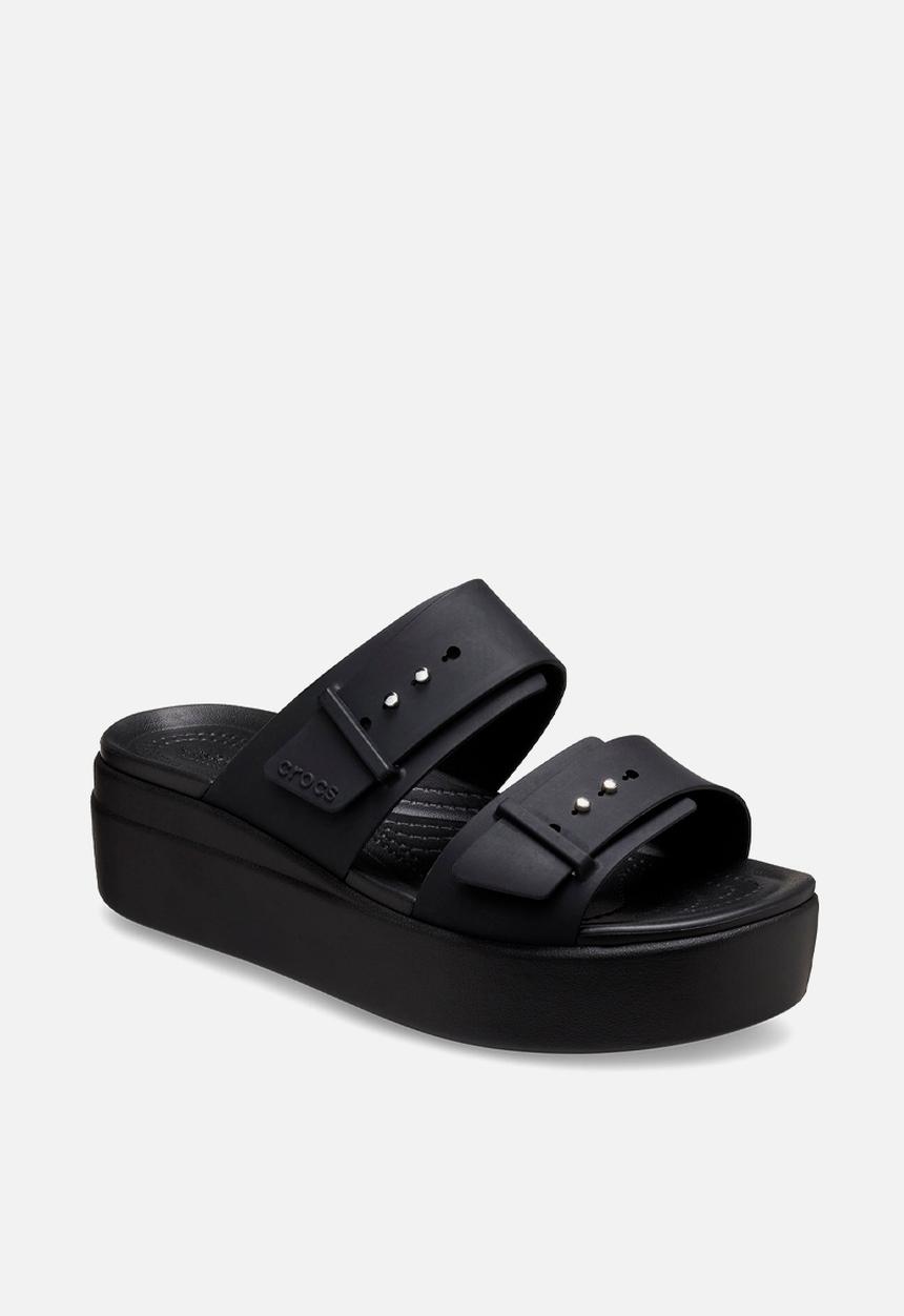 Crocs - Brooklyn buckle low wedge - black