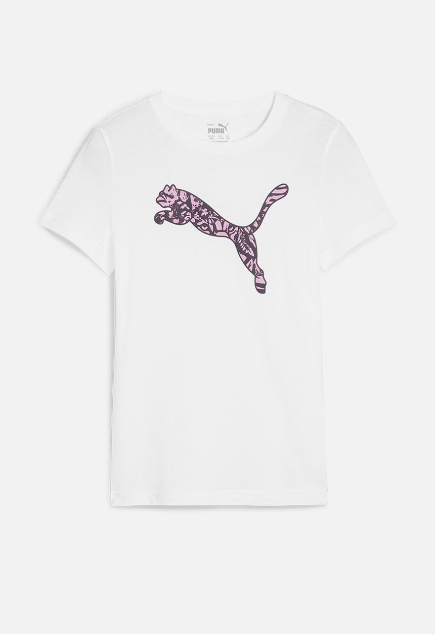 PUMA - Ess+ Graphic Tropicat Tee G - Puma White