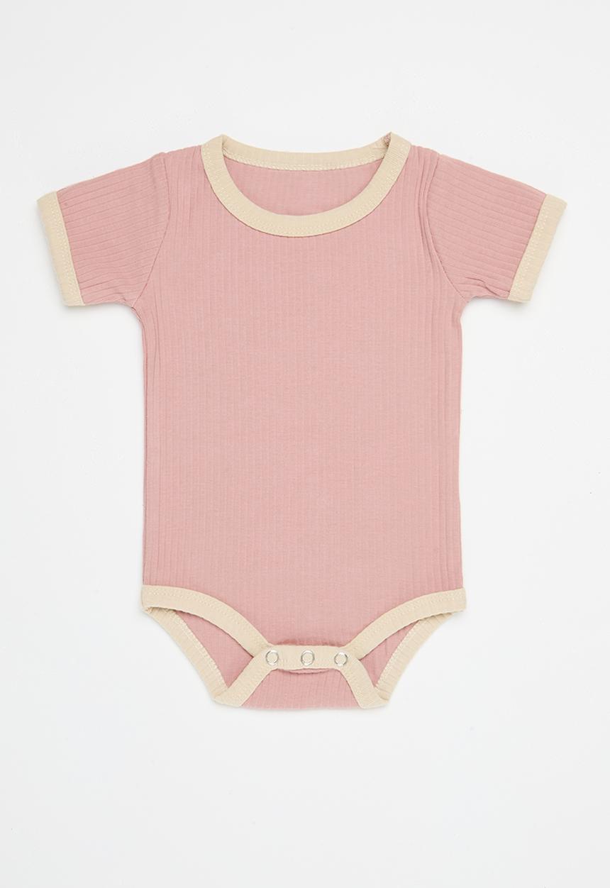 Pop Candy - Contrast binding body vest - dusty pink