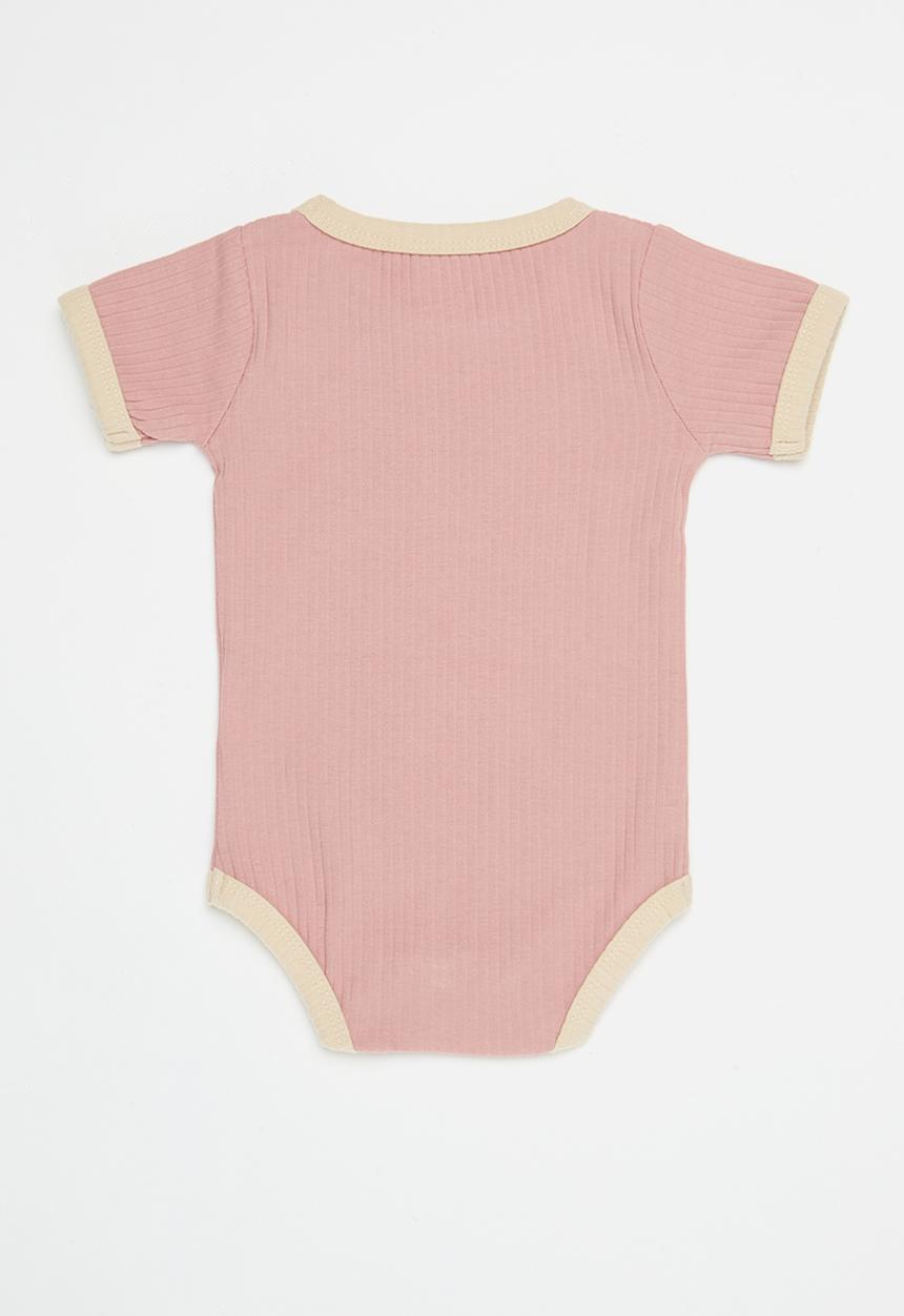 Pop Candy - Contrast binding body vest - dusty pink
