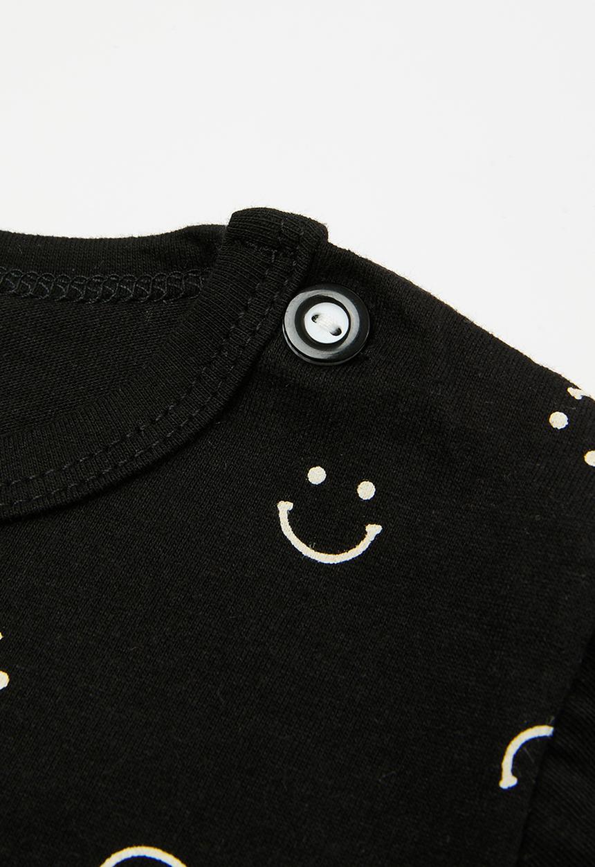 Pop Candy - Smiley print tee - black