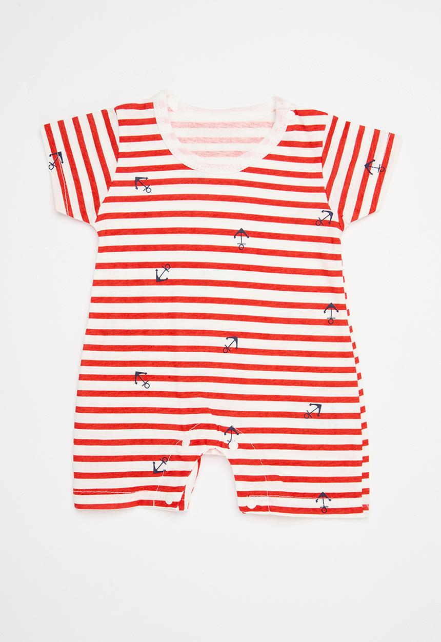 Pop Candy - Striped romper - red & white