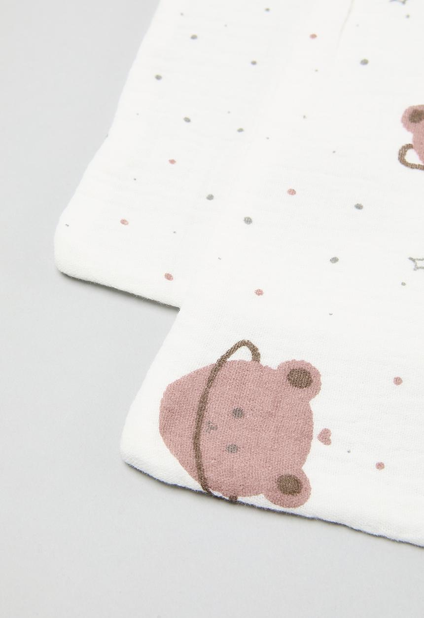 Pop Candy - 2 Pack printed face towel - ecru & brown