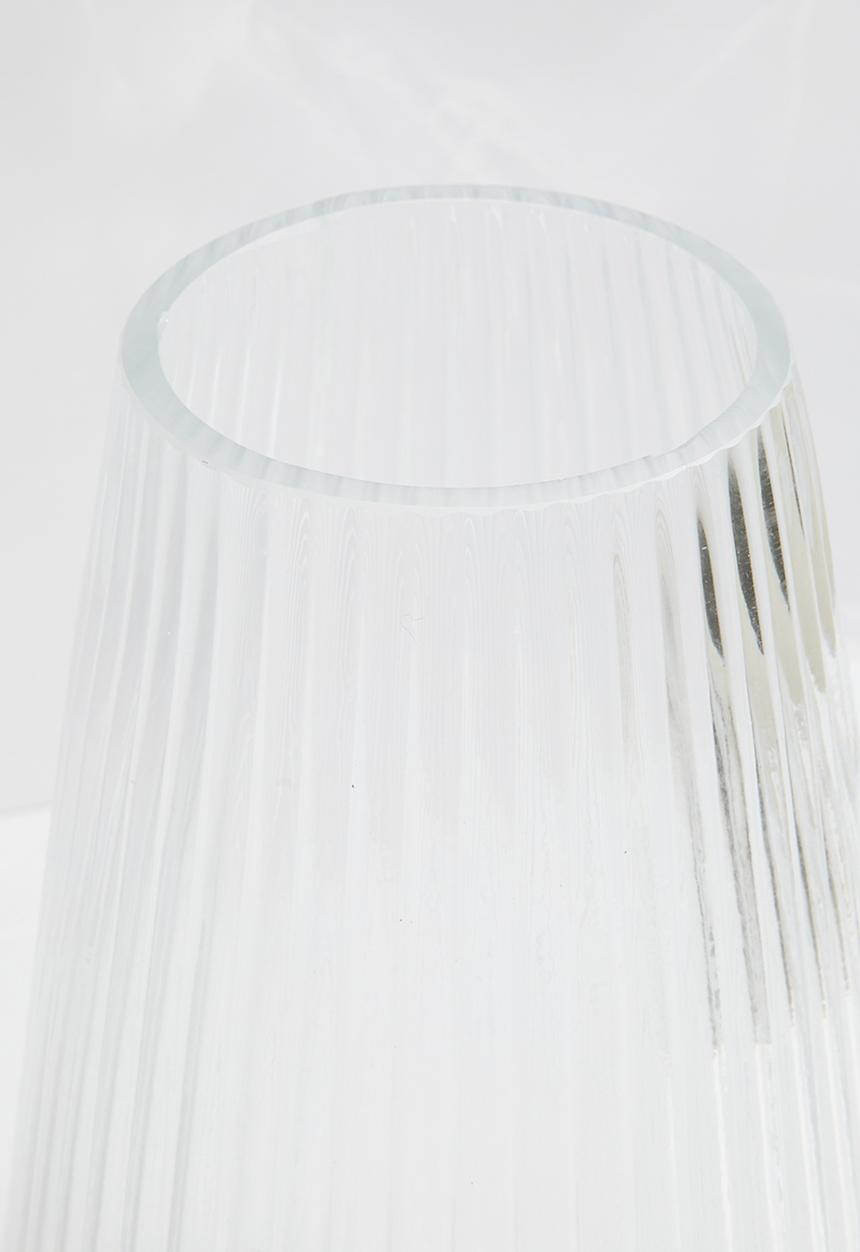 Silk By Design - Ribbed Glass Vase - clear