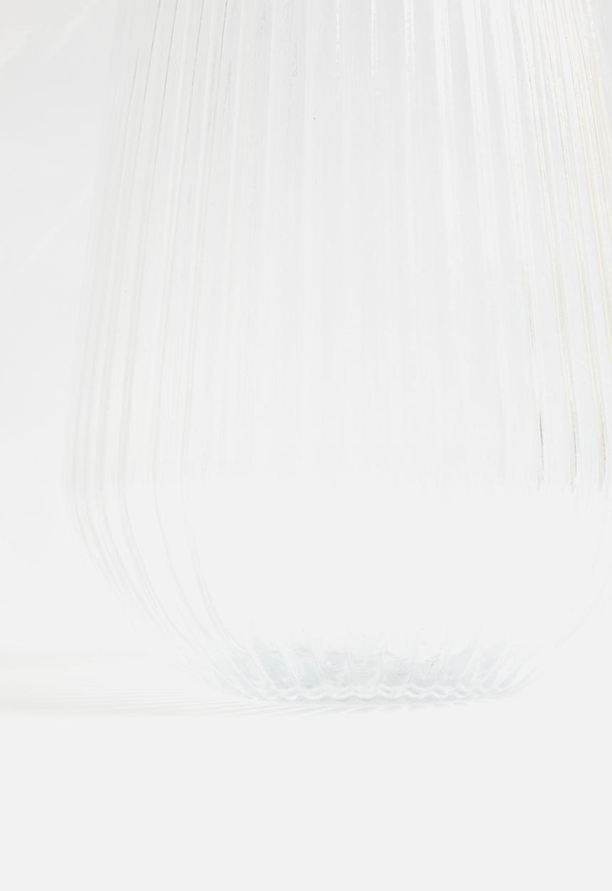 Silk By Design - Ribbed Glass Vase - clear