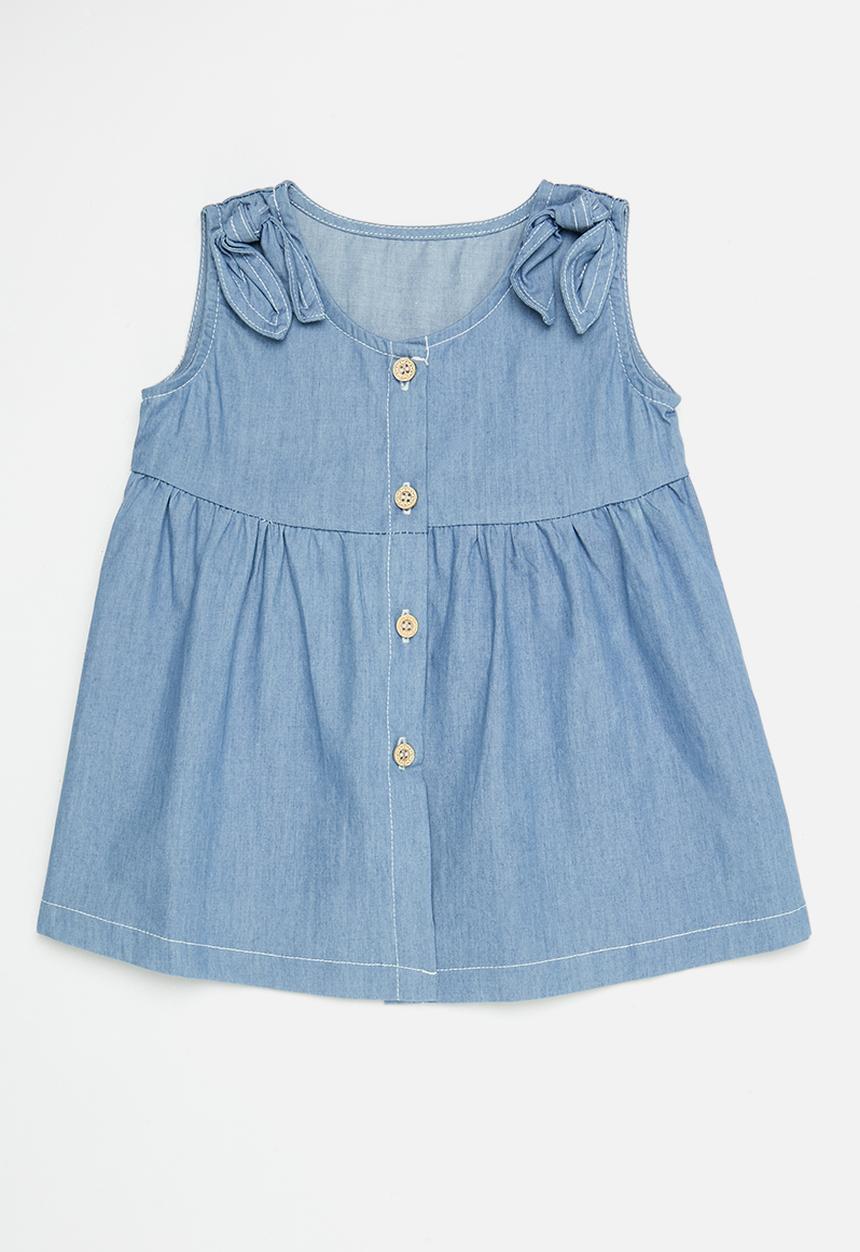 Pop Candy - Button down denim dress - blue
