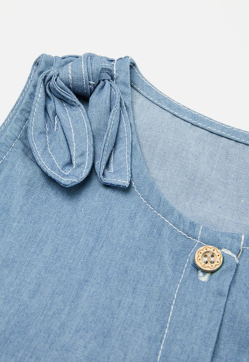 Pop Candy - Button down denim dress - blue