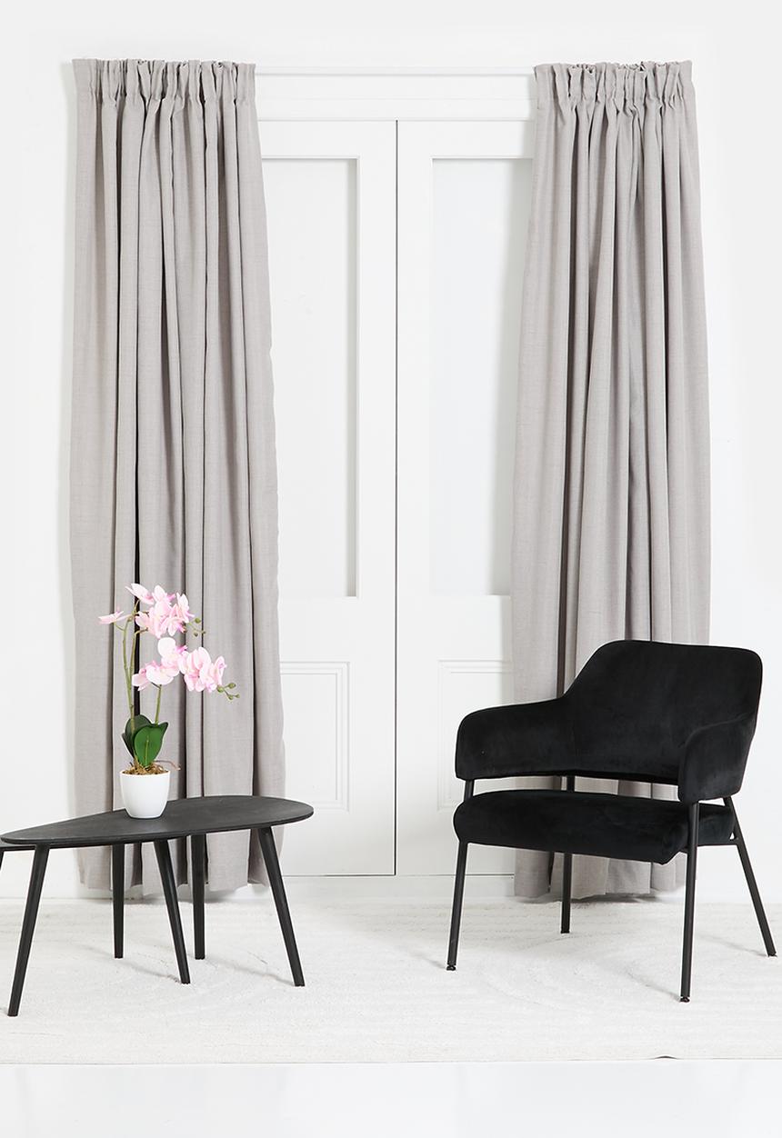 Sixth Floor - Capri Texture Taped Curtain - Grey