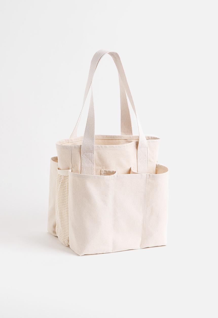 H&M - Cotton canvas shopper - light beige