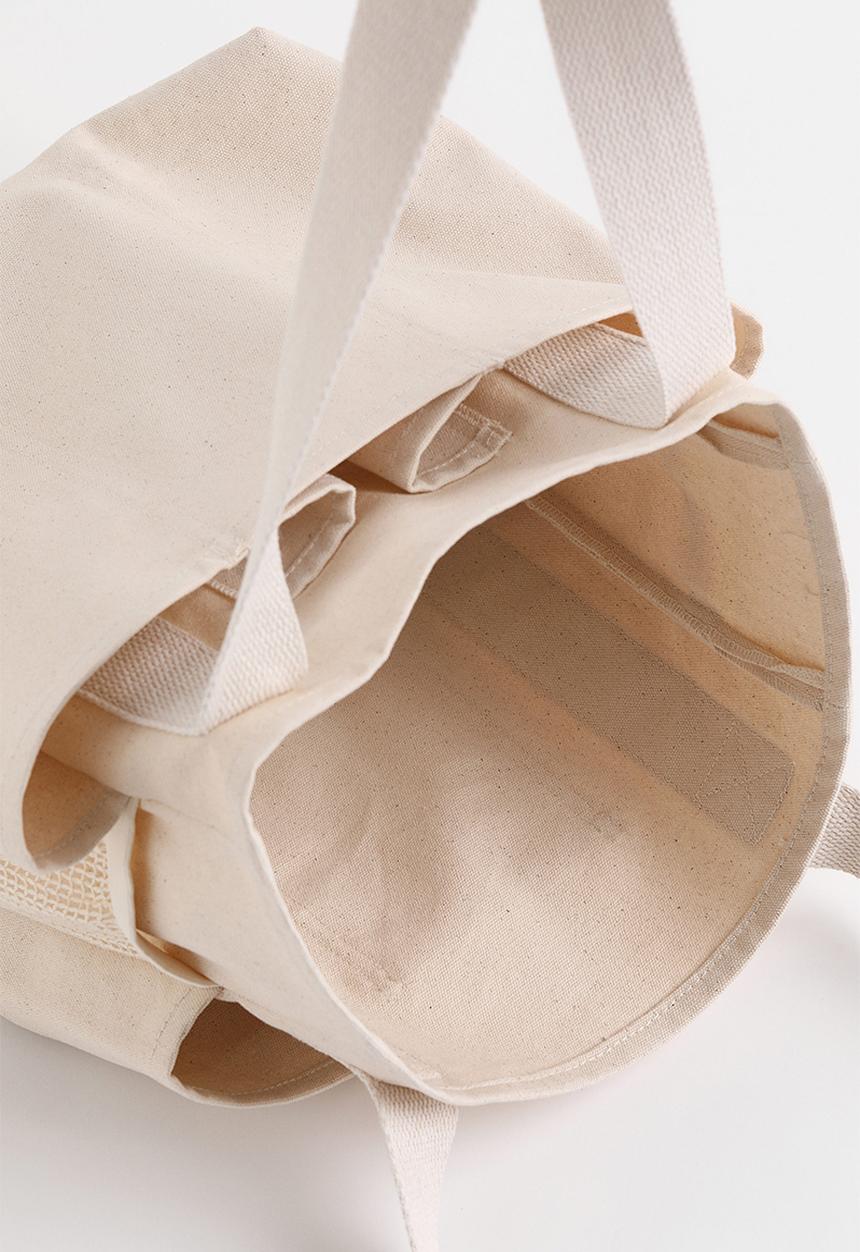 H&M - Cotton canvas shopper - light beige