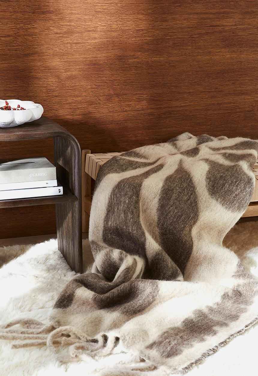 H&M - Floral blanket - brown floral