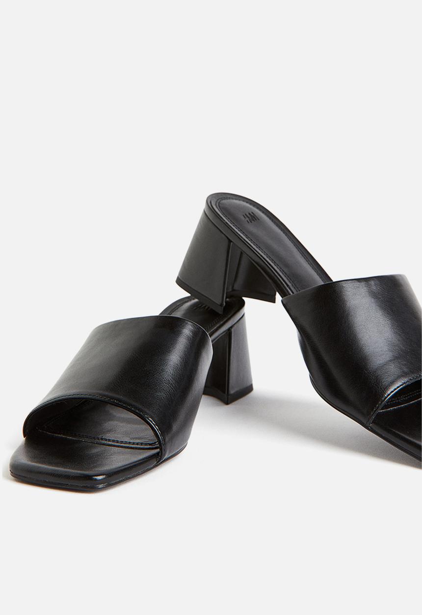 H&M - Block-heeled mules - black