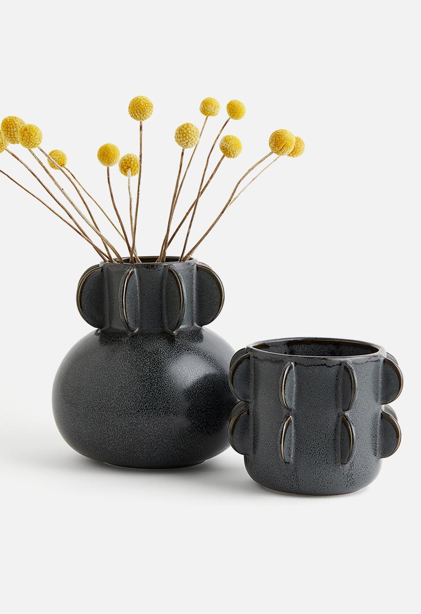 H&M - Reactive-glaze stoneware vase - black
