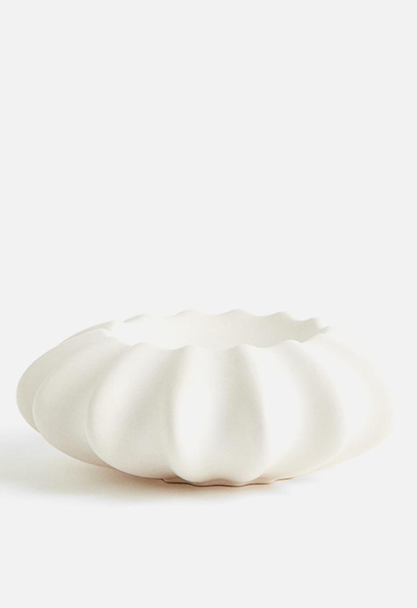 H&M - Ribbed stoneware bowl - white