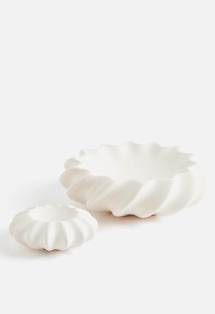H&M - Ribbed stoneware bowl - white