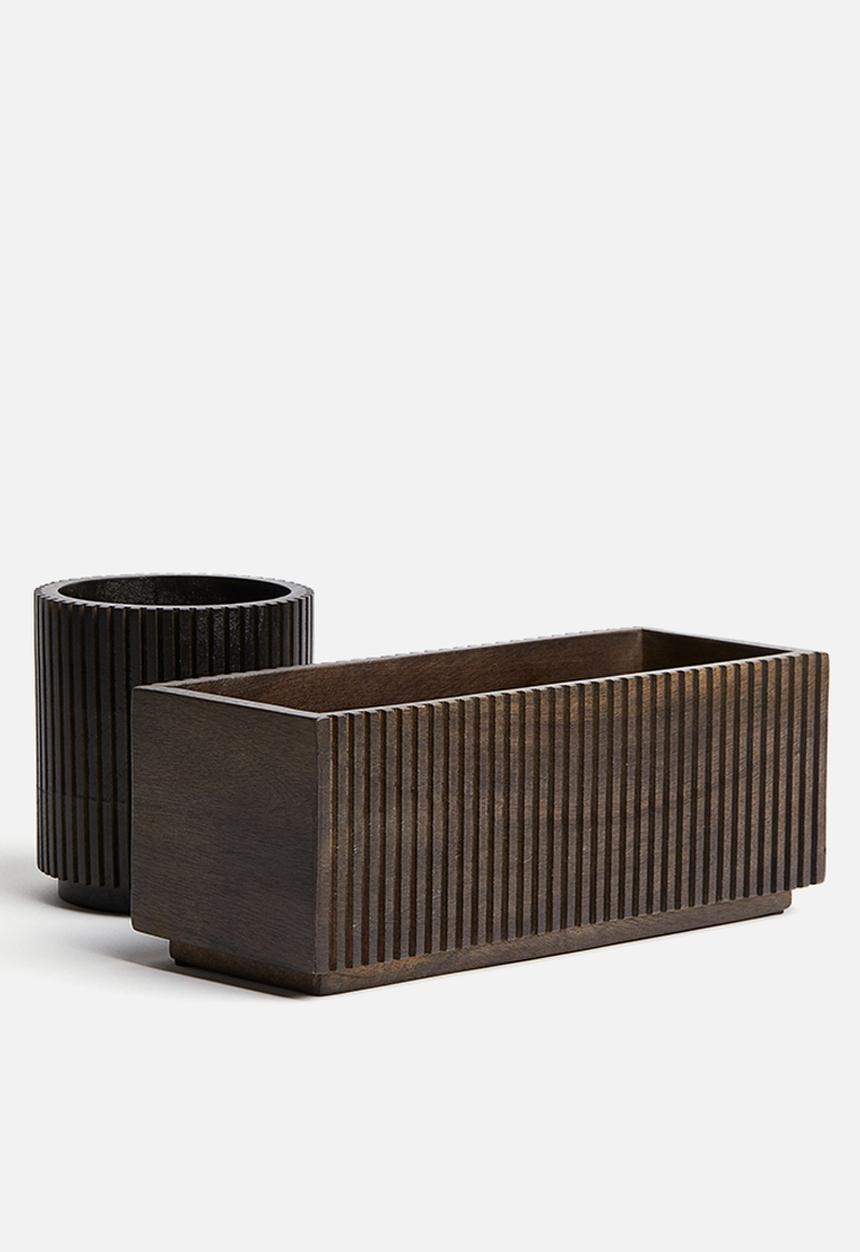 H&M - Wooden cutlery holder - brown
