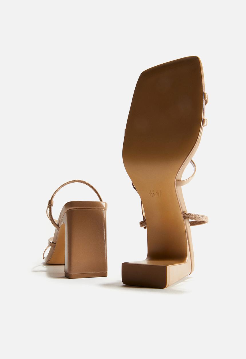 H&M - Block-heeled sandals - beige