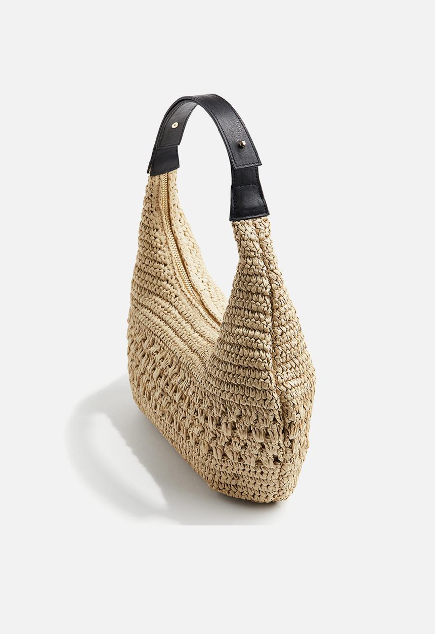 H&M - Straw shoulder bag - light beige