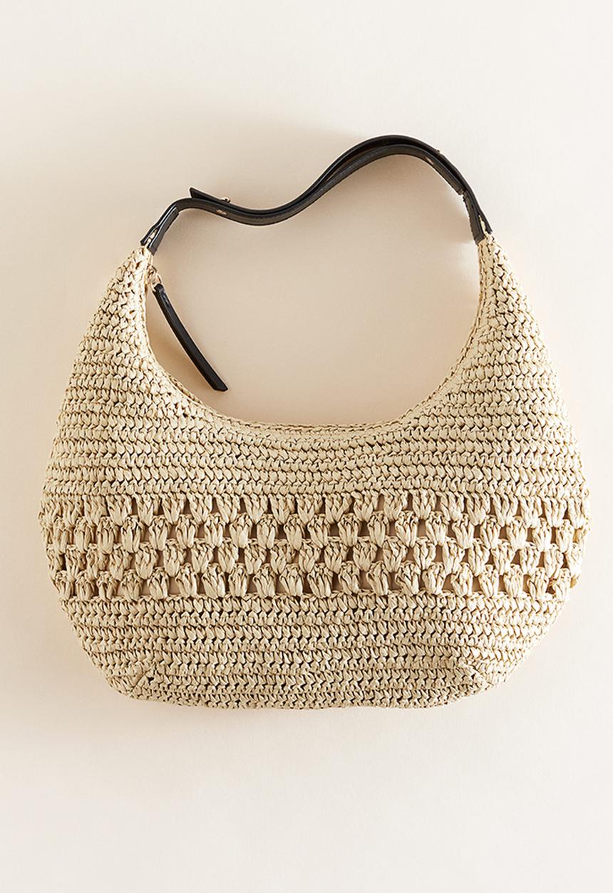 H&M - Straw shoulder bag - light beige