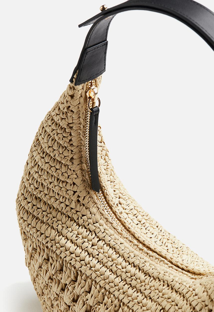 H&M - Straw shoulder bag - light beige